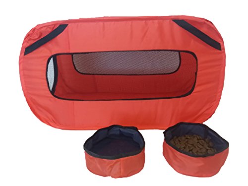 Pet Dog Cat Travel Kennel Carrier - Pop Up Collapsible Folding Small ...