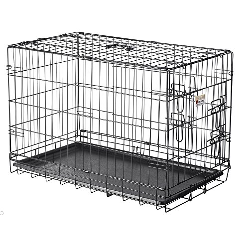 Pet Trex 2191 30 Inch Dog Crate Double Door Folding Pet Crate Kennel 30 ...