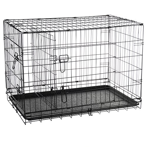 Pet Trex 2192 ABS 36 Inch Dog Crate Double Door Folding Pet Crate ...